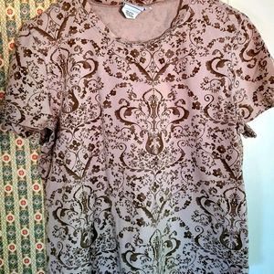 HOT COTTON NATURAL ANTIQUE PRINT TOP